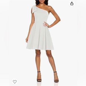 JASAMBAC Women's Bow One Shoulder Dress with Pockets A-line Cocktail Party Dress
